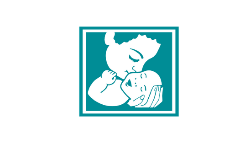Maternal and Child Health Consortium logo with mother holding baby in front of a teal background
