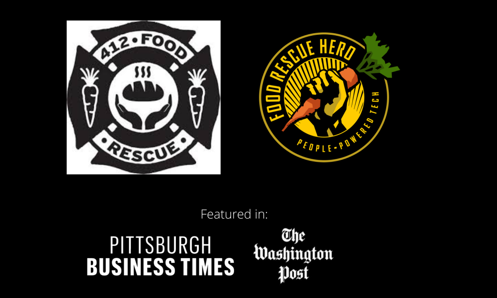 Logos of 412 Food Rescue, Food Rescue Hero app