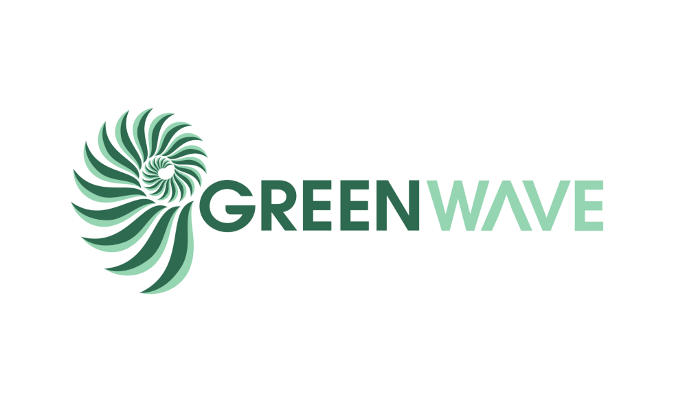 GreenWave logo with spiral image on the left and organization name on the right