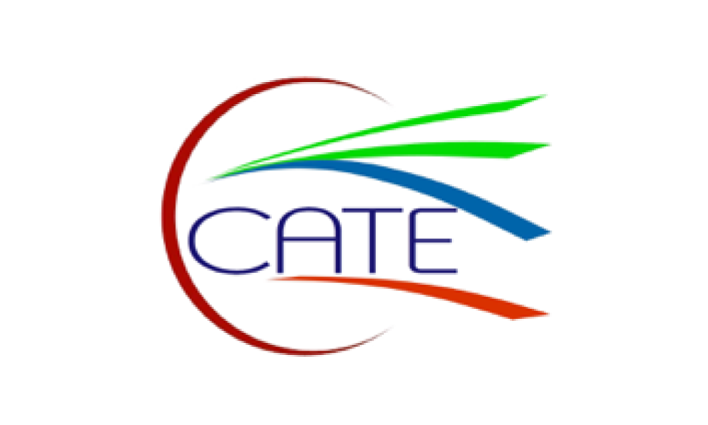 CCATE logo in green, red, and blue on a white background.