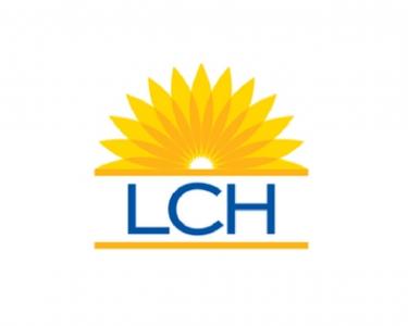 La Comunidad Hispana logo with the letters LCH in blue font under a gold emblem