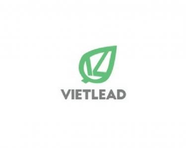Vietlead logo with gray letters under a green leaf