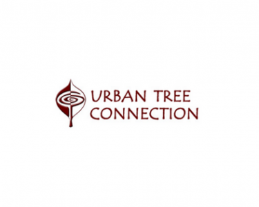 Urban Tree Connection logo with red font 