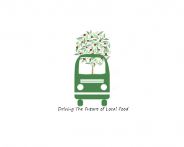 Association of Gleaners  logo with black font under a green bus carrying a tree