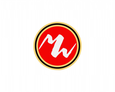 Organization logo features a red circle with a yellow and black border and the letters MW stylized in the center