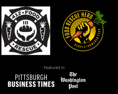 Logos of 412 Food Rescue, Food Rescue Hero app