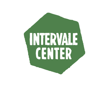 Intervale Center logo with white text and green background