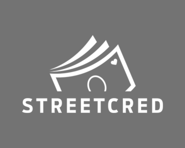 Streetcred logo with gray background and white text