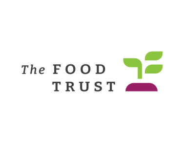 The Food Trust Logo with name in black text and image of a purple and green beet