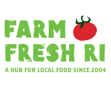 Farm Fresh RI logo with green text and red tomato