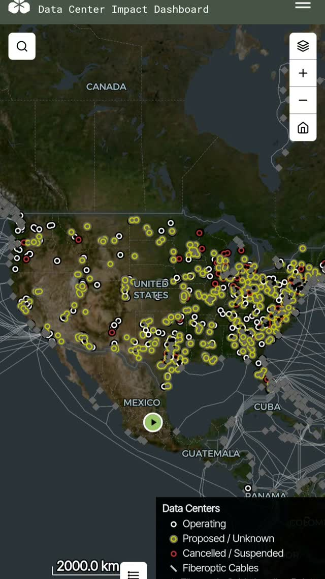 ELF grantee partner @rootedfutureslab released a data center impact dashboard that allows users to track the development, growth, environmental impacts, and energy demands of data centers located around the country. Using publicly available data and existing research, the dashboard highlights areas around the U.S. that are at risk of blackouts or higher utility rates and helps visitors understand the impact on water shortages and quality. Click the link in our bio to review the dashboard and learn more about the growth, development, and impacts of data centers around the country.